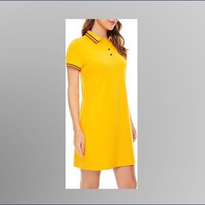 Polo Dress, Short Sleeve, Yellow, Size 3x (Runs small)